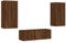 vidaXL Meubles TV Muraux avec Lumières LED 3 pcs, Armoires de Télévision Suspendues, Meubles Télé Flottants, Moderne, Chêne Marron Bois d'Ingénierie