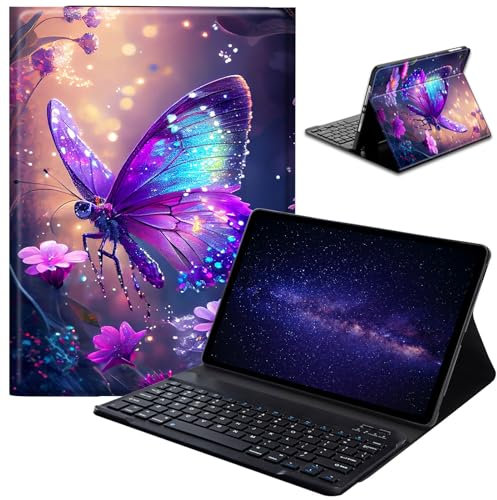 ACWDMKH Custodia per tablet Amazon Kindle Fire HD 10 e 10 Plus (13a/11a generazione, versione 2023/2021) da 10,1 pollici con tastiera, tastiera Bluetooth wireless staccabile e supporto pieghevole