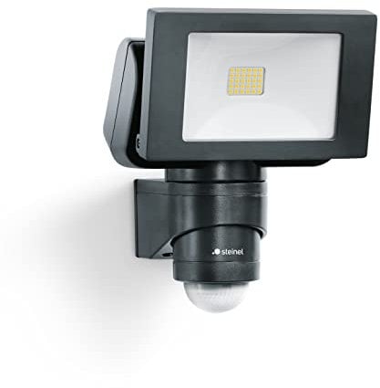 STEINEL LED Floodlight FL 1400 S Black, 220° Motion Sensor, 10 m Reach, Aluminium Security Light, 4000 K