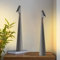 Hebangya Cordless Small Table Lamps Set of 2,3 Levels Brightness Portable Desk Lamp,Rechargeable Battery Lights for Outdoor, Restaurant, Bedside, Baby Night Light,Gifts(Grey)