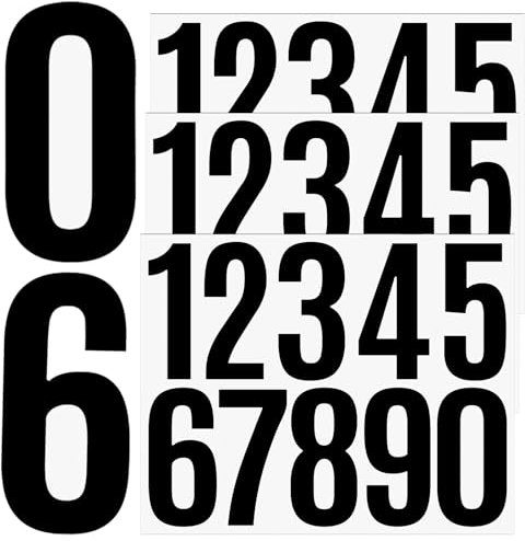 9 Feuilles Chiffre Autocollant, 1-9 Autocollant Numéro d'Adresse de Maison, Numero Boite aux Lettres, 7,6 cm ÉTanches Autocollants de Numéro, pour Fenêtre Porte Maison Numéro d'Adresse (noir)