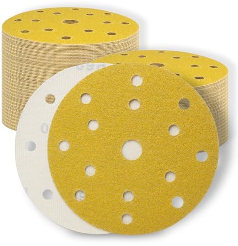 SenmaiTools Schleifpapier 150 mm Klett 15 Loch 40 Körnung,6 Zoll Schleifpads, Schleifscheiben Set für Exzenterschleifer- für Holz Metall und Farbe 30 Stück
