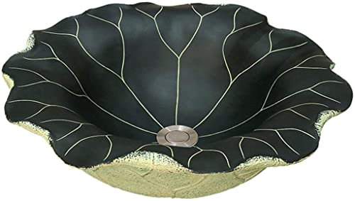 ASumPio Lavabo De Salle De Bain, Lavabo De Comptoir D'Évier, Lavabo Chinois De Jardin, Salle De Bain D'Hôtel, Feuille De Lotus Au-Dessus du Balcon du Bassin De Comptoir,Green-52 * 15cm