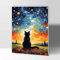 Gifmore Kits de pintura por números para adultos con marco, Paint by Numbers Kits con pigmento acrílico y pinceles, Regalos y adornos de pared, 30 x 40 cm, gato negro
