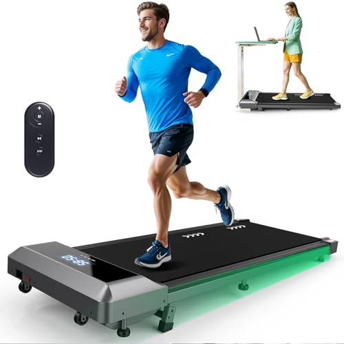 GENIXFIT Walking Pad Laufband für Zuhause, 6.5% Steigung Laufbänder kompatibel mit App, Doppelsteuerung über Fernbedienung oder App, LED-Anzeige, Kompaktes Laufband Schreibtisch für Zuhause und Büro
