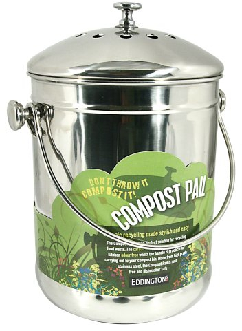 Eddingtons 83004 Compost Pail, Stainless Steel, Silver