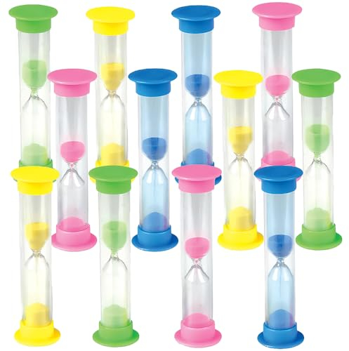 Rhode Island Novelty 2 Minute Plastique coloré Sablier (Lot de 12)