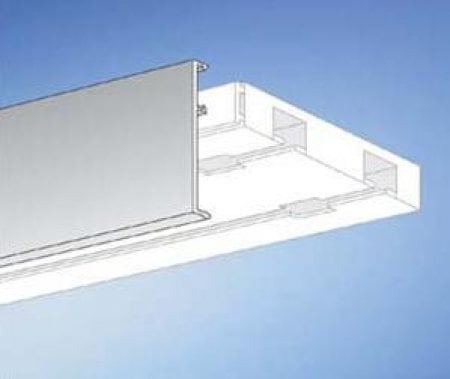 Easy-Shadow Gardinenschiene Vorhangschiene Gardinenbrett vorgebohrt für Deckenmonatge, PVC Kunststoff Weiss - Plastik Aufklips-Blende 5 cm Höhe - weiß