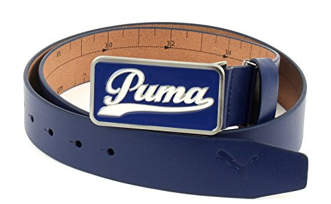 PUMA Leder Gürtel Script Fitted Belt CTL W115 Sodalite Blue dunkelblau kürzbar