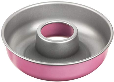 Zenker creative studio Kranzform, runde Backform, Brotbackform mit Antihaftbeschichtung, Kuchenform: Ø280mmx80mm, kreatives Backen (Farbe: rosa, silber), Menge: 1 Stück