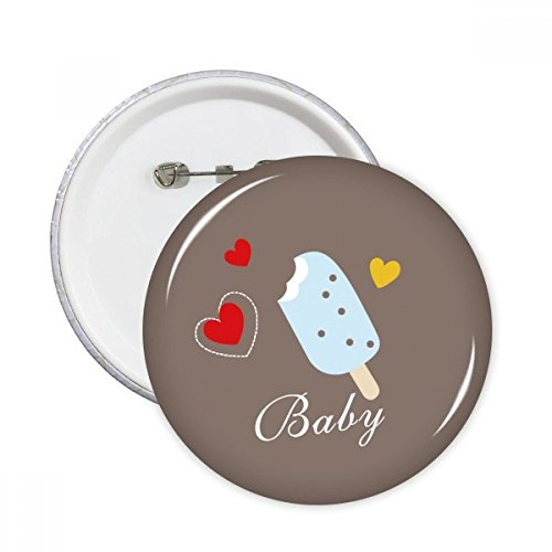 Cœur Bleu Bâtonnet Sweet Ice Cream broches rondes badge Button Vêtements Décoration 5 pcs Cadeau XL multicolore