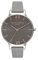 Olivia Burton Analog Quarzuhr für Damen mit Dunkel-Graues Lederarmband - OB16BD90