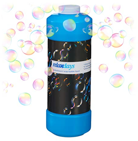 Relaxdays 3X 1 Liter Seifenblasenflüssigkeit im Set, Nachfüllflasche, für Seifenblasenmaschine, Seifenblasenpistole