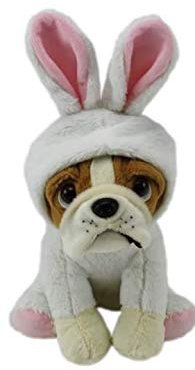 Plusch Hund Stofftier Bulldog mit Anzug Hase ca. 30 cm, Kuscheltier, Plüsch, Plüschtier