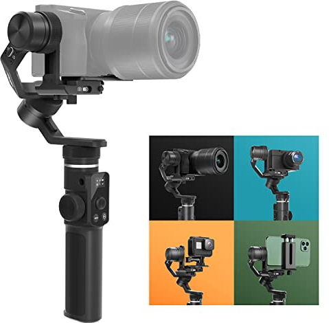 FeiyuTech [Offiziell] 3 in 1 Gimbal-G6 MAX, 3-Achsen Stabilisator für Action-Kamera/Kamera/Smartphone, Gopro 8/7/6, Sony RX100 A6400 A7 M50, iPhone 12/13 pro und Gopro 9/10(Unkontrolliert)