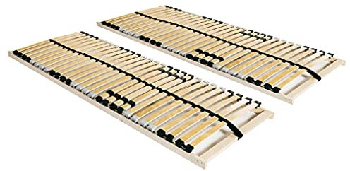 vidaXL 2X Lattenrost mit 28 Latten 7 Zonen Nicht verstellbar im Kopf- und Fußbereich Lattenrahmen Bettrost Holzlatten Latten Rost 70x200cm