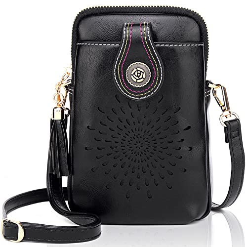 APHISON Handytasche Damen Crossbody bag zum Umhängen Umhängetasche Modern Handy Umhängetasche Klein veganem Leder Geldbörse Damen für Handy Verstellbar Schultergurt