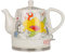 Electric Ceramic Cordless White Kettle Teapot - Retro 1.2 l Jug, 1350w Boils Water Fast For Tea, Coffee, Soup, Oatmeal - Removable Base, Boil Dry Protection,Yellow,1L