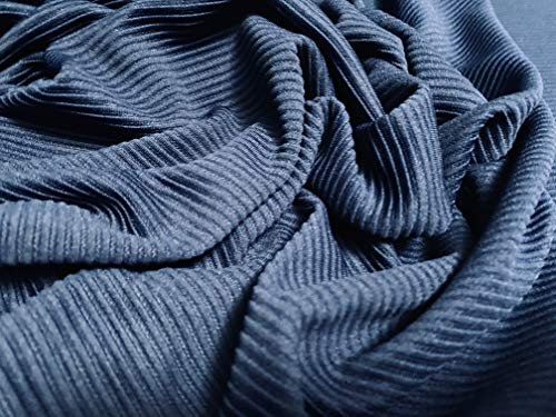 Ottoman Rib Jersey Stoff, Meterware, Marineblau