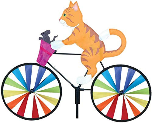 Yeehliny Windmühle Garten Windmühle Katze Fahrrad Windrad Kinder Gartenstecker Gartendeko Windspiel Garten Wetterfest Gartenstecker in tierischem Design, Kinder, Balkon oder Terrasse (A)