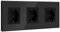 BSEED Schuko Steckdose 3 Fach Kristall Glas Platte Steckdose Glas Schuko Dreifach Steckdose 16Amp Steckdose Schwarz Verlängerungssteckdosen Wandsteckdose-228mm