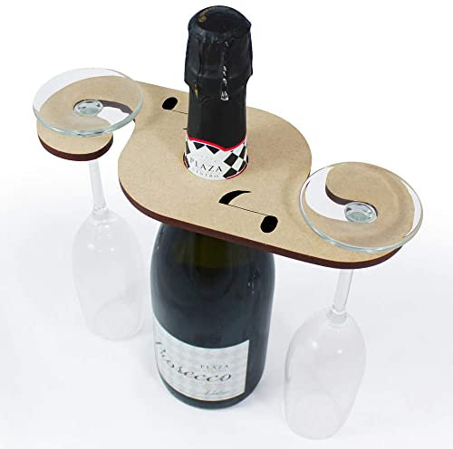 Azeeda 'Music Note' Wooden Wine Glass/Bottle Holder (GH00005749)