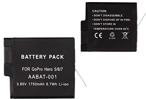 E-yiiviil Batterie de rechange AABAT-001 compatible avec GoPro HERO5, HERO6, HERO7