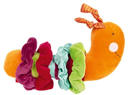 SIGIKID 42905 Sortierspielzeug Wurm, PlayQ Lernspielzeug, Motorikspielzeug mit Rassel: greifen, sortieren, Farben erkennen, lernen, für Babys ab 6 Monaten, Mehrfarbig/ Sortier Wurm 20 x 12 cm