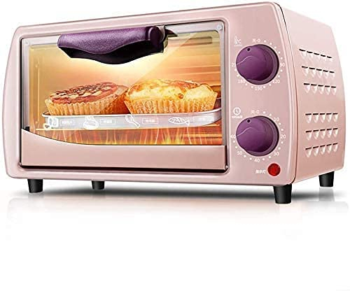 RKYRRKI Mini Electric Countertop Oven 9L Pink Z-Shaped Heating Tube 3D Convection Home Baking Oven