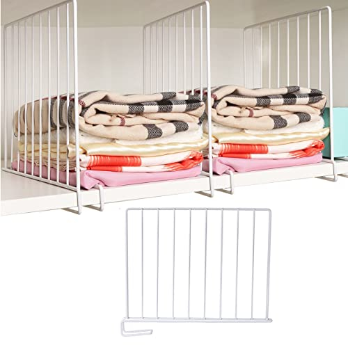 LIKEUDO 3 Stück Weiß Metall Kleiderschrank Regaltrenner Küche Regalteiler Schrankteiler Regal Regalsystem Schlafzimmer Kleiderschrank Trennwand Schrankteiler Kleiderschrank Regaltrenner