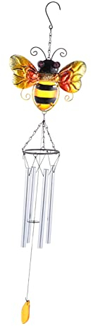 Cabilock 1 Stück Bienenförmiges Windspiel Glocke Für Heimdekoration Schrullige Außendekoration Handgefertigtes Handwerk Aluminiumrohr Glaskunst Zufälliger Stil
