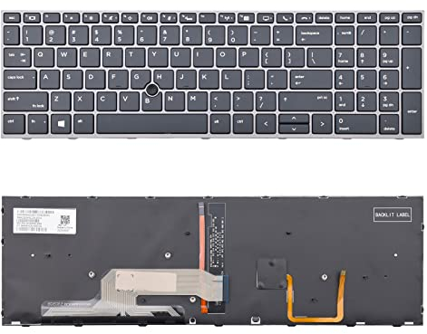 SUNMALL Replacement Keyboard Compatible with HP ZBOOK 15 G5 G6 17 G5 G6 US Keyboard with Point L29635-001 L12765-001 L28407-001
