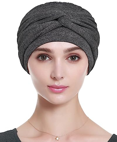 Alnorm Chemo Mützen für Frauen Kopftuch Dressy Krebs Bandana Dunkles Hanf-Grau