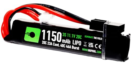 NUPROL Power 11.1v LiPo 1150mAh 3S Mini Tamiya Stick | Rate 20C @ 23A, Burst 40C @ 46A