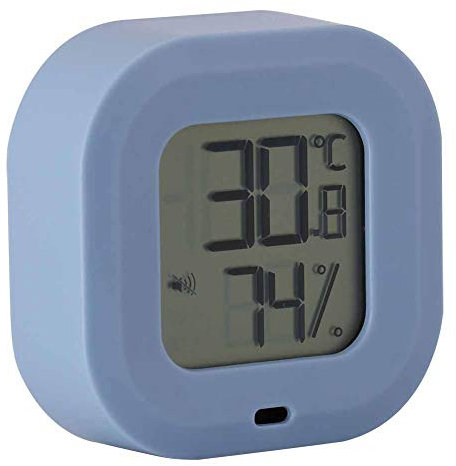 Bluetooth-Smart-Thermometer-Hygrometer für Zuhause, Garage, Gewächshaus mit Datenspeicherung und Alarmbenachrichtigung (Blau)