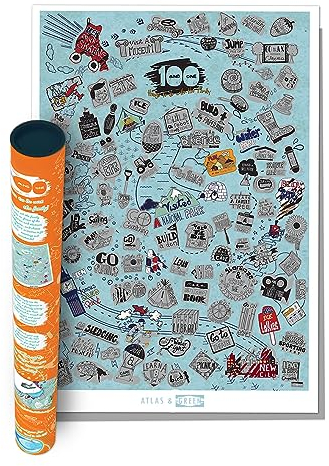100 Things to do with the Family Rubbelposter | Wandkunst-Poster | Küchenwanddekor | Rubbelkunst | Familien-Eimerliste Rubbelposter + Premium-Geschenkbox | Abenteueraktivitäten für die Familie