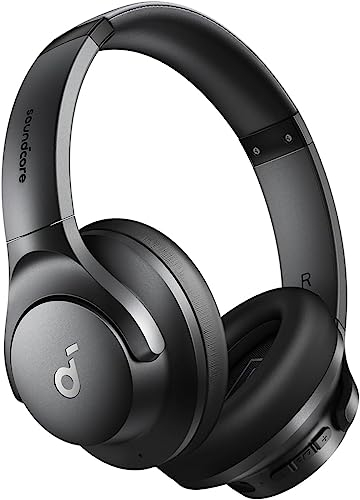 soundcore by Anker Q20i - Cuffie wireless Bluetooth over-ear con cancellazione ibrida attiva del rumore, 40 ore di riproduzione in modalità ANC, personalizzazione tramite app (nero)(ricondizionato)