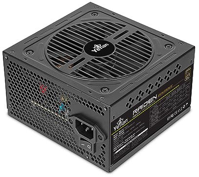 Yeyian Raiden 650W 80+ Alimentatore per PC Non modulare in Bronzo | PCIE6+2 | ATX 12V Versione 2.0 | 80+Bronzo | Cavi Piatti | Ventola da 120 mm | PC da Gioco Compatibile con Intel Nvidia AMD (Nero)