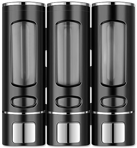 SUJOSAJU 3 in 1 Kammer Wandmontage Bad Dusche Pumpe Dispenser und Organisator-Hält Shampoo, Seife, Duschgel, für Bad Küche