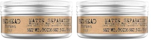 Bed Head For Men by TIGI | Matte Separation Styling-Haarwachs | Professionelles, mit festem Halt für Männer | Haarstyling-Produkt mit Bienenwachs | Für kurzes mit mittellanges Haar | 85 g