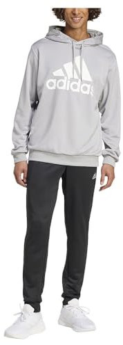 adidas Herren Sportswear French Terry Hooded Track Suit, MGREYH/BLACK/WHITE, L