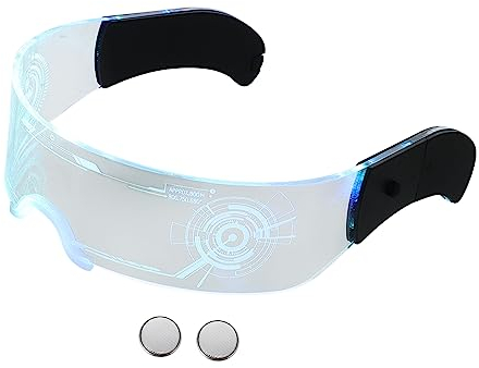 VALICLUD Leuchtende Gläser Spielzeug Geführte Visierbrille Leuchtende Brillen Brille Beleuchten Futuristische Brille Partybrille Brille Im Futuristischen Stil Acryl Sonnenblende Mode