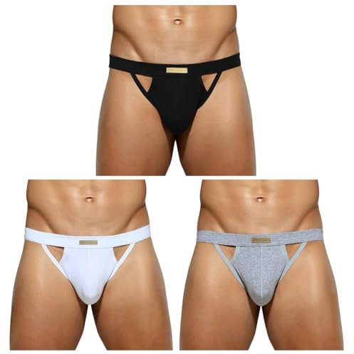 Alienjoy Jockstrap String Tanga für Herren Sexy Männer G-Strings Unterwäsche Stretch Baumwolle Slips Thong Athletischer Unterstützer Sport Unterhosen