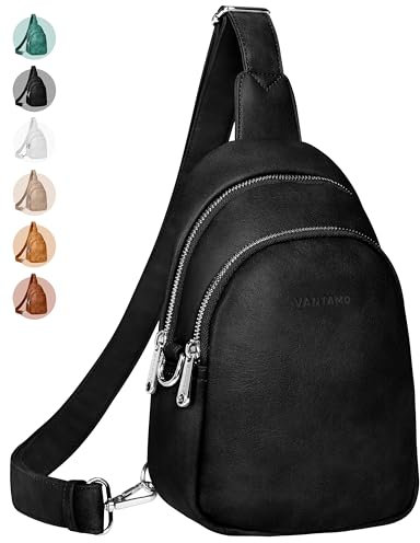 Vantamo Umhängetaschen für Damen: RFID-Blockierung, veganes Leder, Umhängetasche mit Anti-Taschendiebstahl-Clip