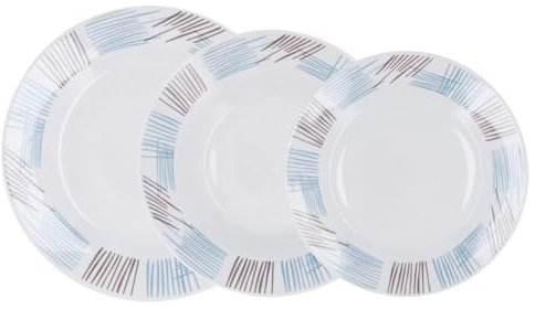 Quid Chicago Service de table en porcelaine 18 pièces pour 6 personnes Blanc