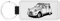 La Ruotante Porte-clés adapté pour voiture Vintage Dyane Vintage, Blanc, Taille Unique