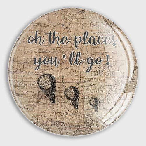 luckluccy The Places You'll Go Glasmagnete Kühlschrank Vintage Karte Starke Magnete Schriftzug Spruch Whiteboard Magnete Niedlich Klein Klein Magnet für Küche Whiteboard Deko