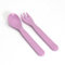 Ökolution Ensemble de couverts pour enfants, couverts en plastique 36-pièces, 18 pièces de chaque fourchette, cuillère, durable et stable, rose, RPET - en plastique recyclé