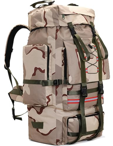 Audingull Wanderrucksack mit internem Rahmen, 130 l, Rucksack für Herren und Damen, Berg-Camping-Rucksack, wasserdicht, Sansha