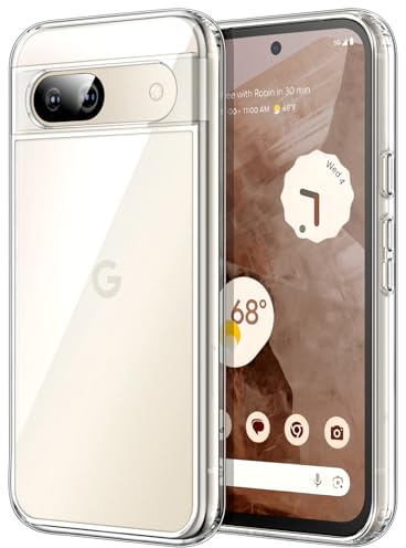 JETech Hülle für Google Pixel 8a, Anti-Vergilbung, Durchsichtig | Stoßschutz, Kratzfeste Harte PC-Rückseite, Robuster Transparenter TPU-Rahmen